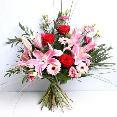 Wild About You bouquet demonstrates your feelings to a person to tell them how much you love them. It includes red roses, germini, oriental lilies and wild natural foliage.
